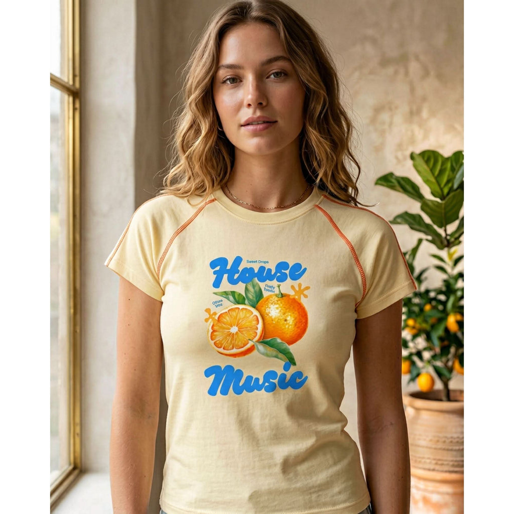 Citrus Vibes Women Tee Cream