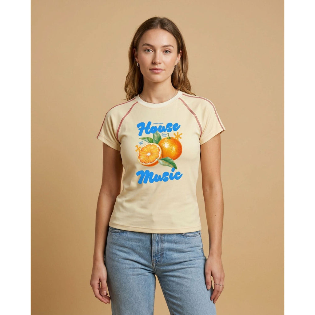 Citrus Vibes Women Tee Cream