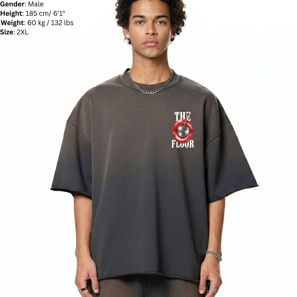 Disco House Sun Fade Raw Edge Tee