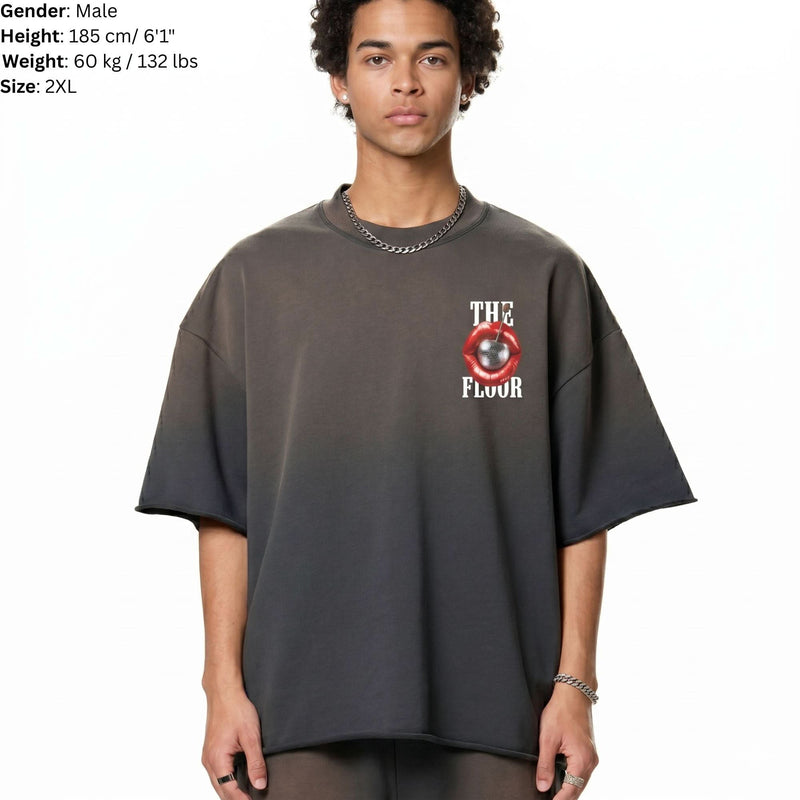 Disco House Sun Fade Raw Edge Tee