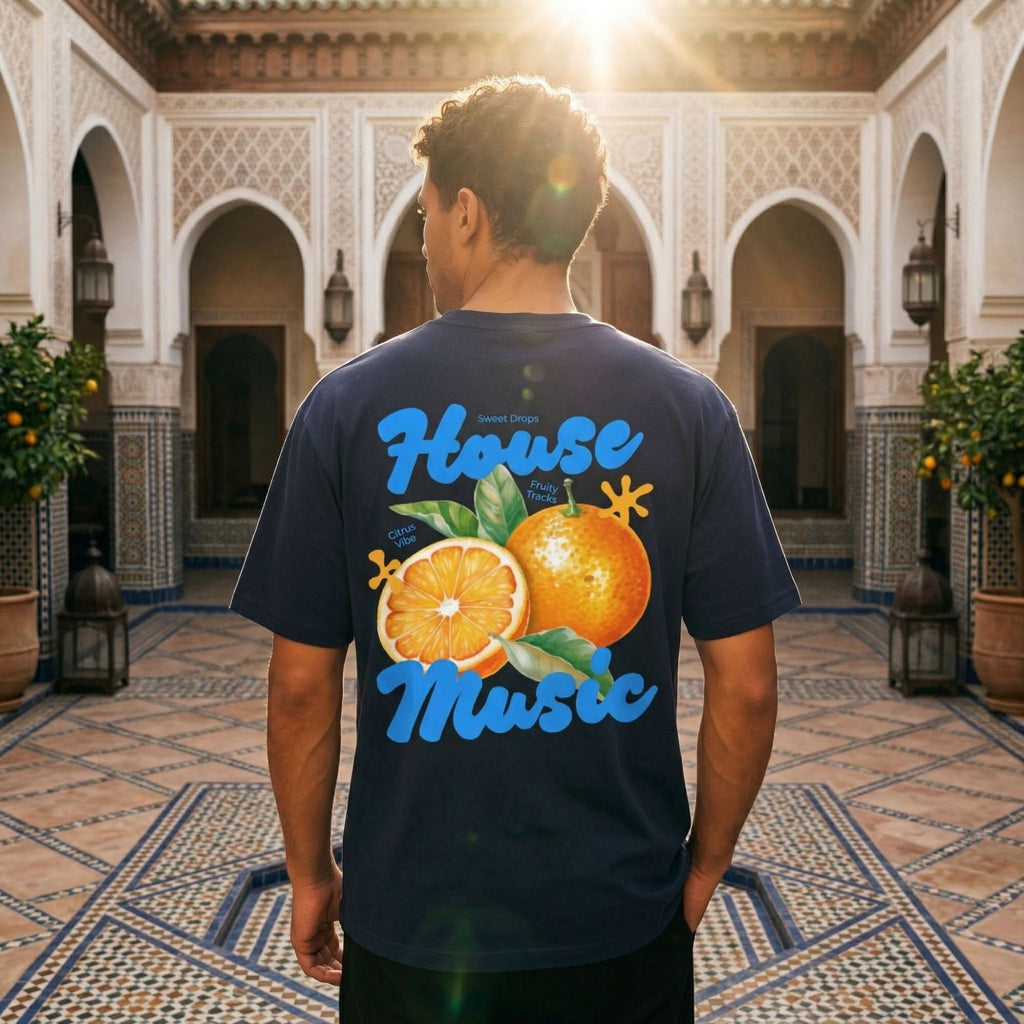 Citrus Vibes Tee Navy Blue