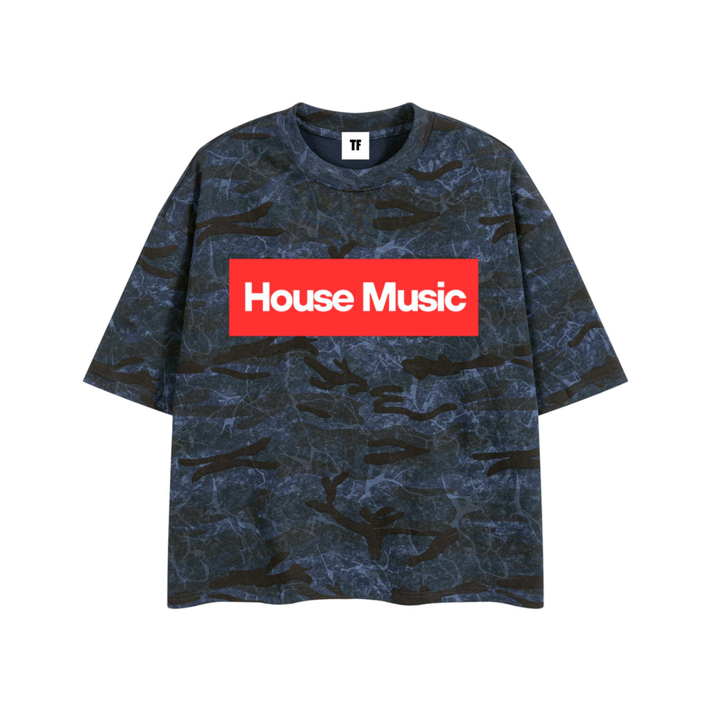 House Music Red Box Camo Tee