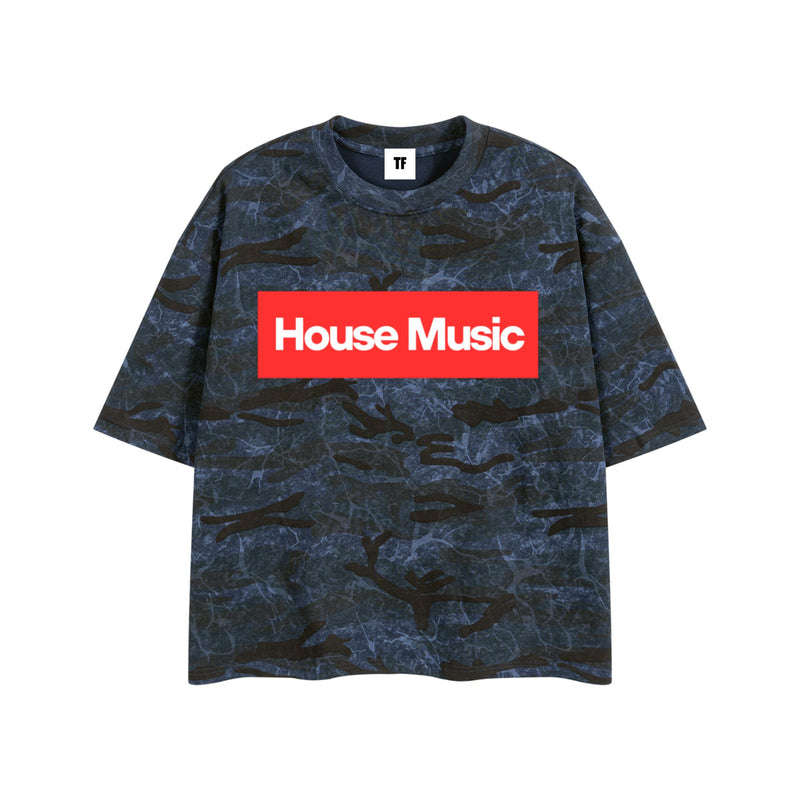 House Music Red Box Camo Tee