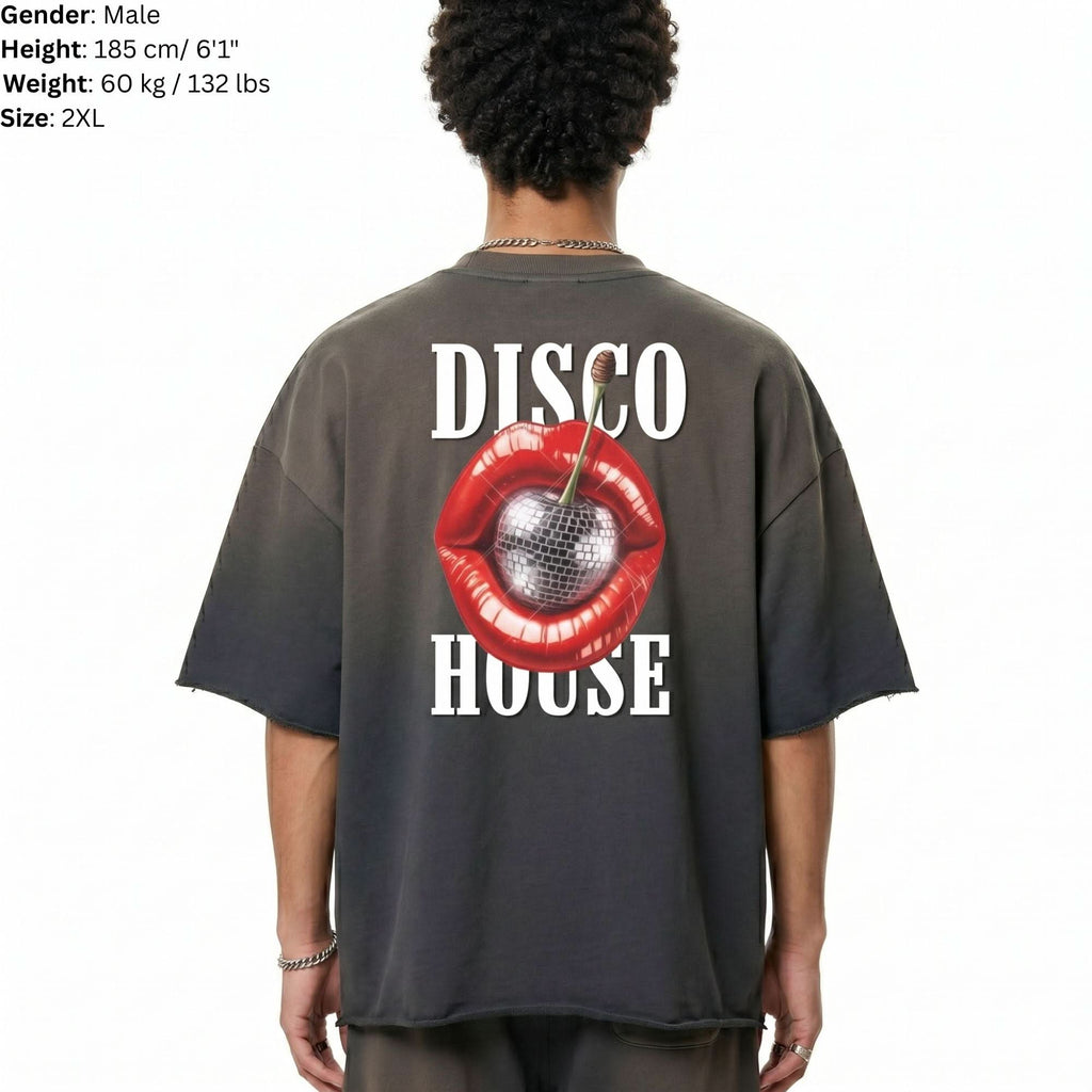 Disco House Sun Fade Raw Edge Tee