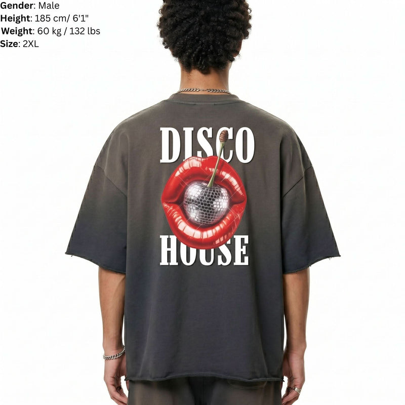 Disco House Sun Fade Raw Edge Tee
