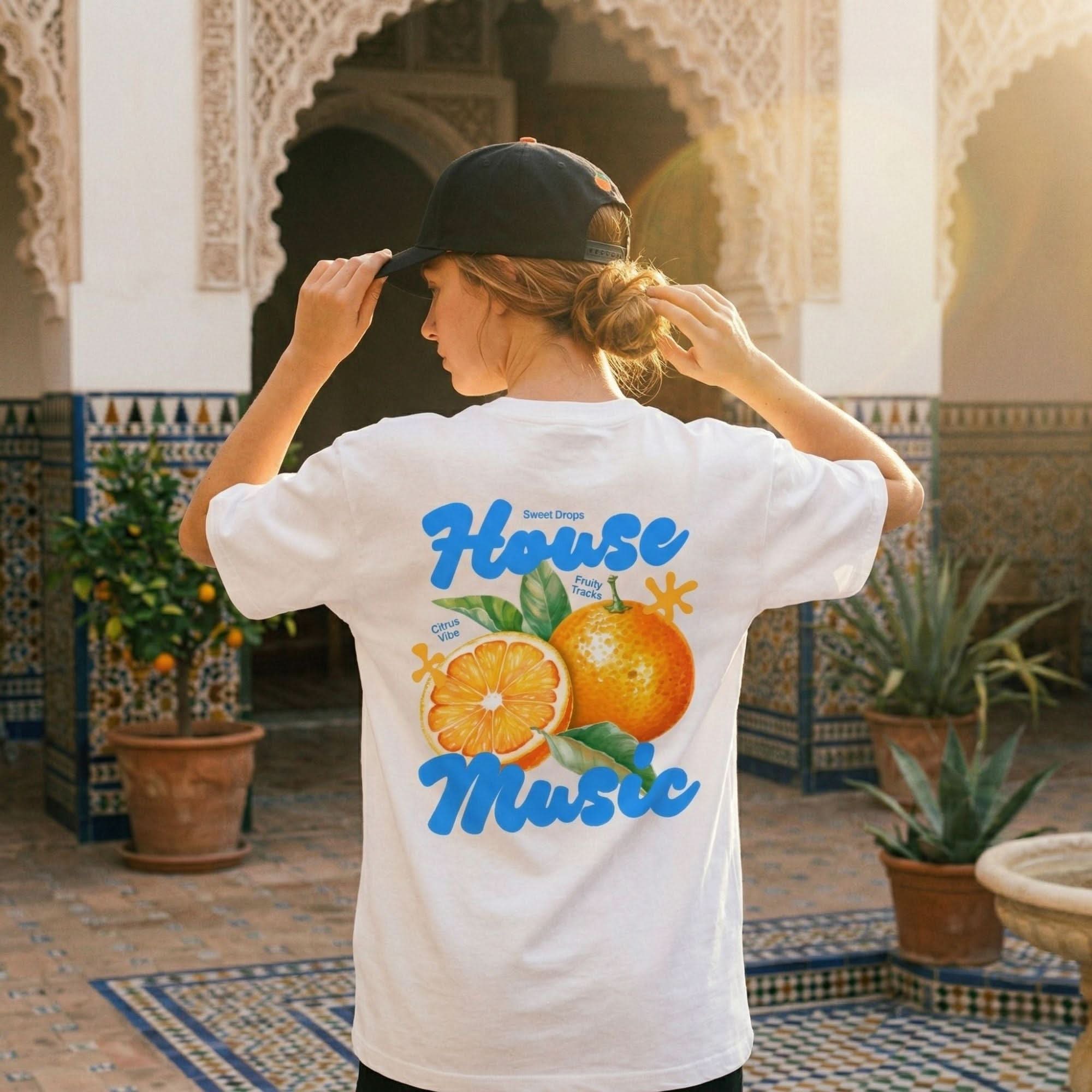 Citrus Vibes Tee White | House Music Streetwear | THE FLOOR