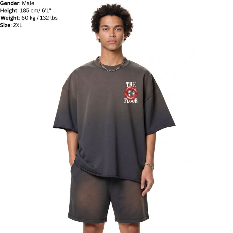Disco House Sun Fade Raw Edge Tee