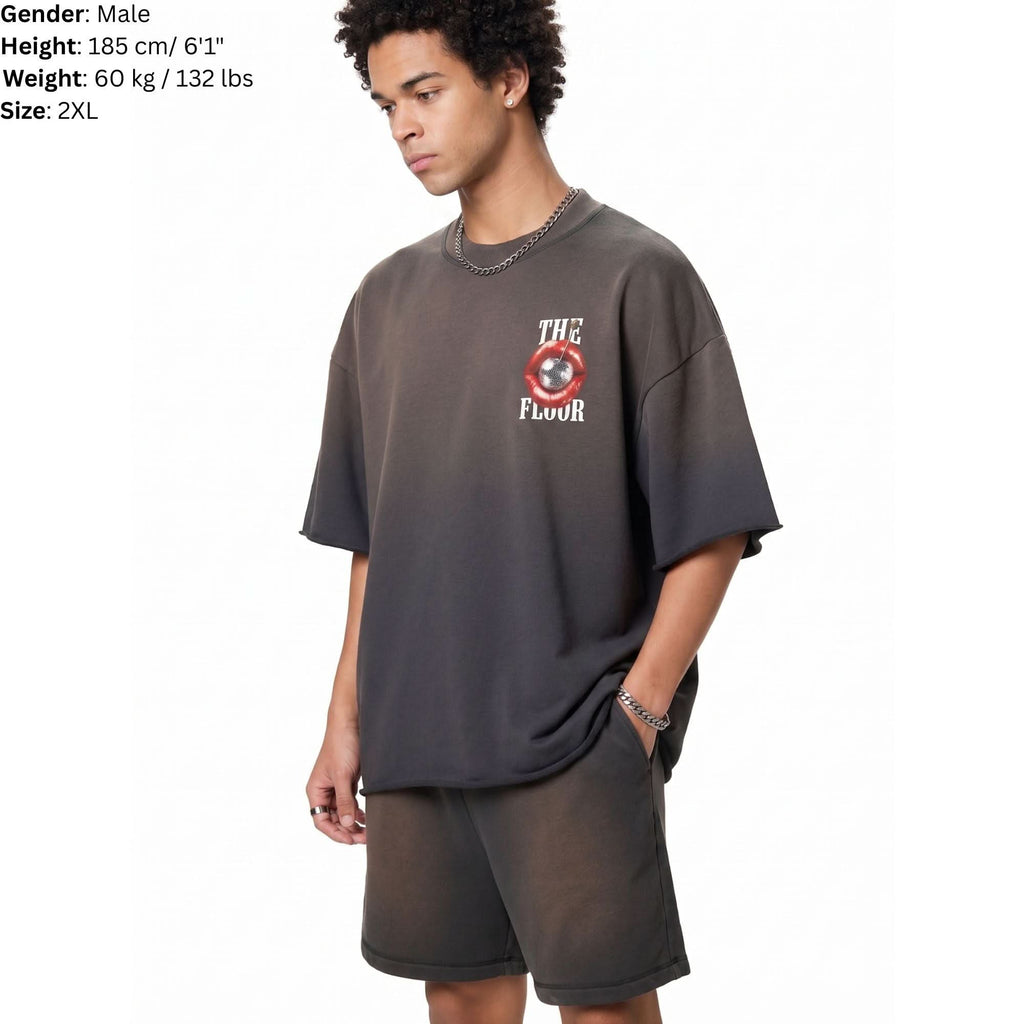 Disco House Sun Fade Raw Edge Tee