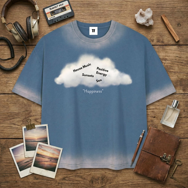 Happiness Cloud Sunfade Vintage Wash Tee