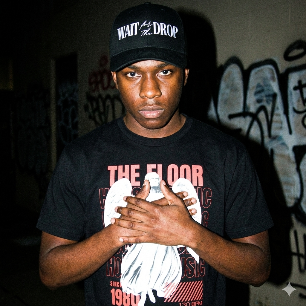 HOUSE MUSIC premium heavyweight tee BLACK