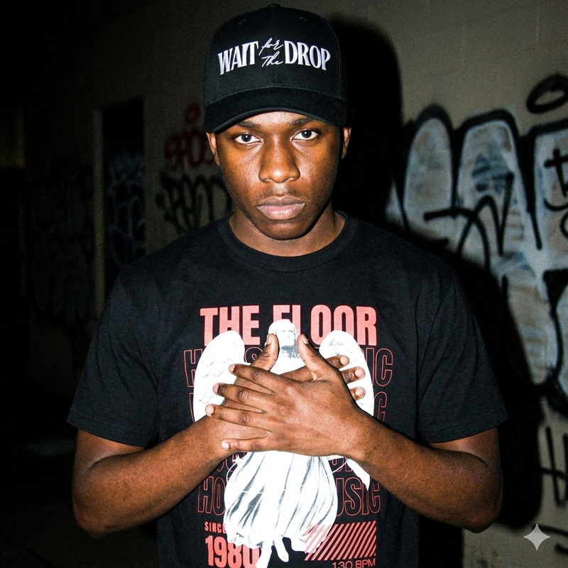 HOUSE MUSIC premium heavyweight tee BLACK