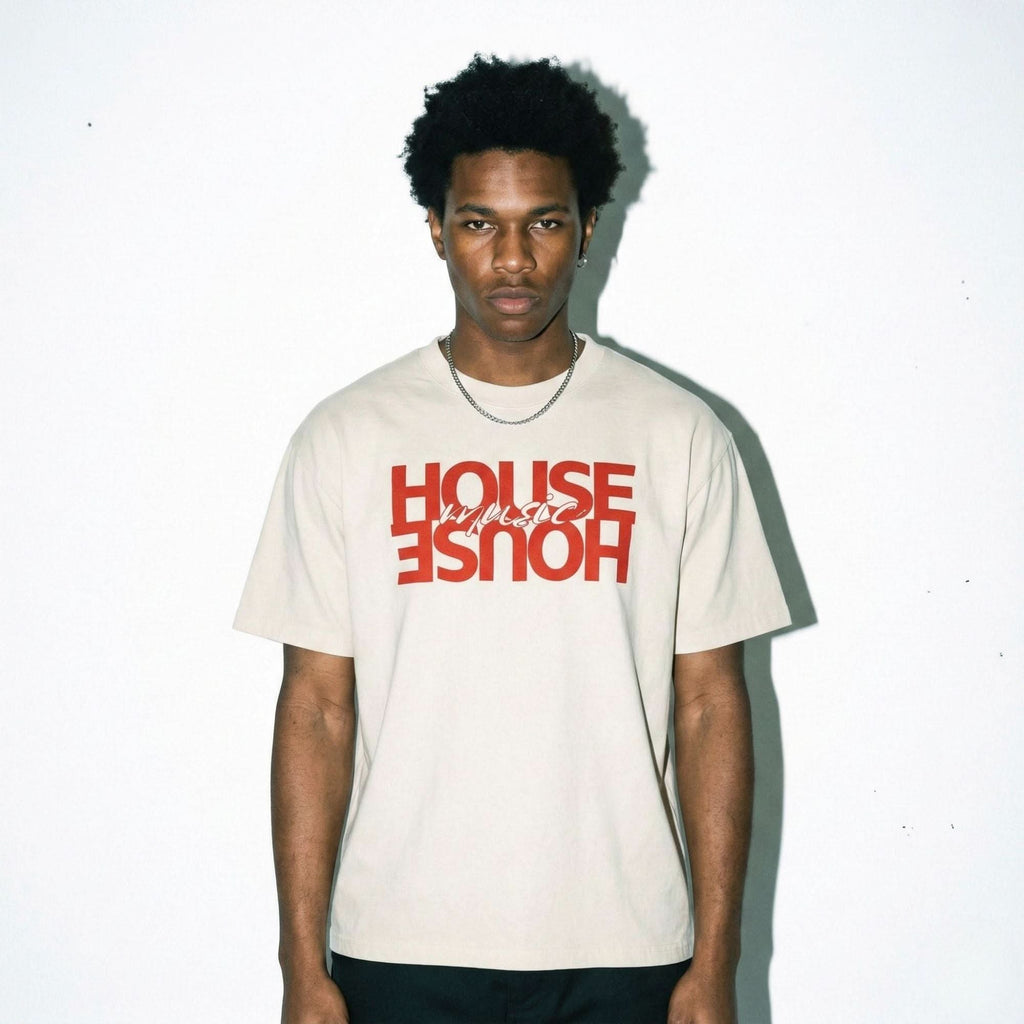 HOUSE RED Oversized faded t-shirt