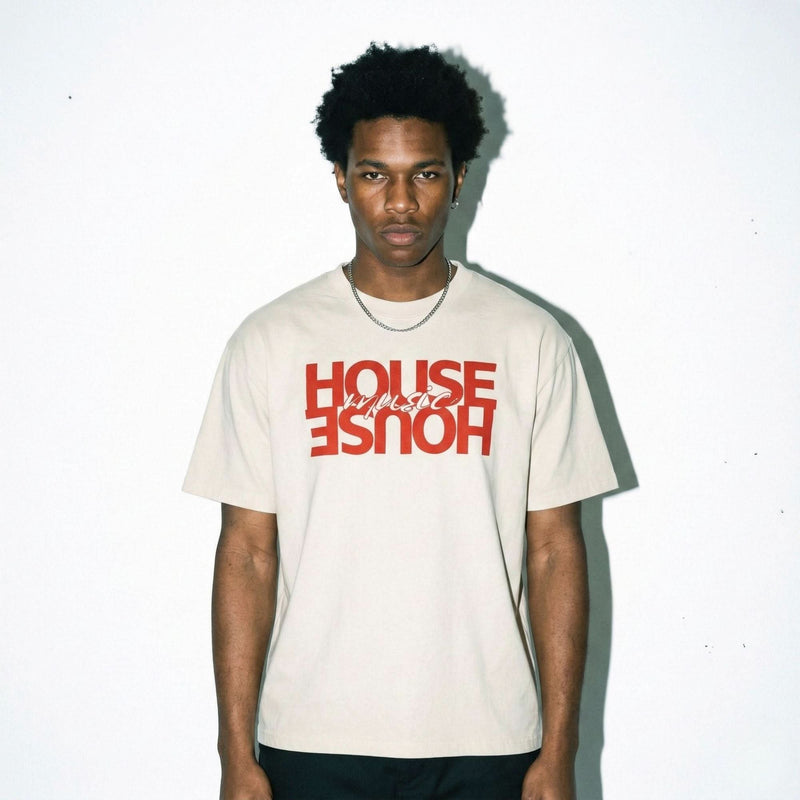 HOUSE RED Oversized faded t-shirt