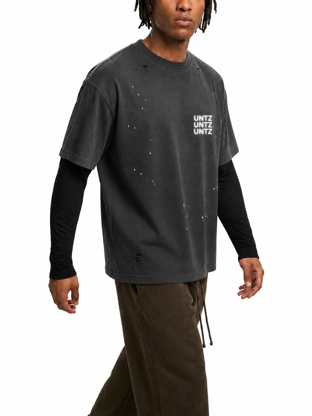 Untz Untz Untz Vintage Wash Distressed Layer Tee
