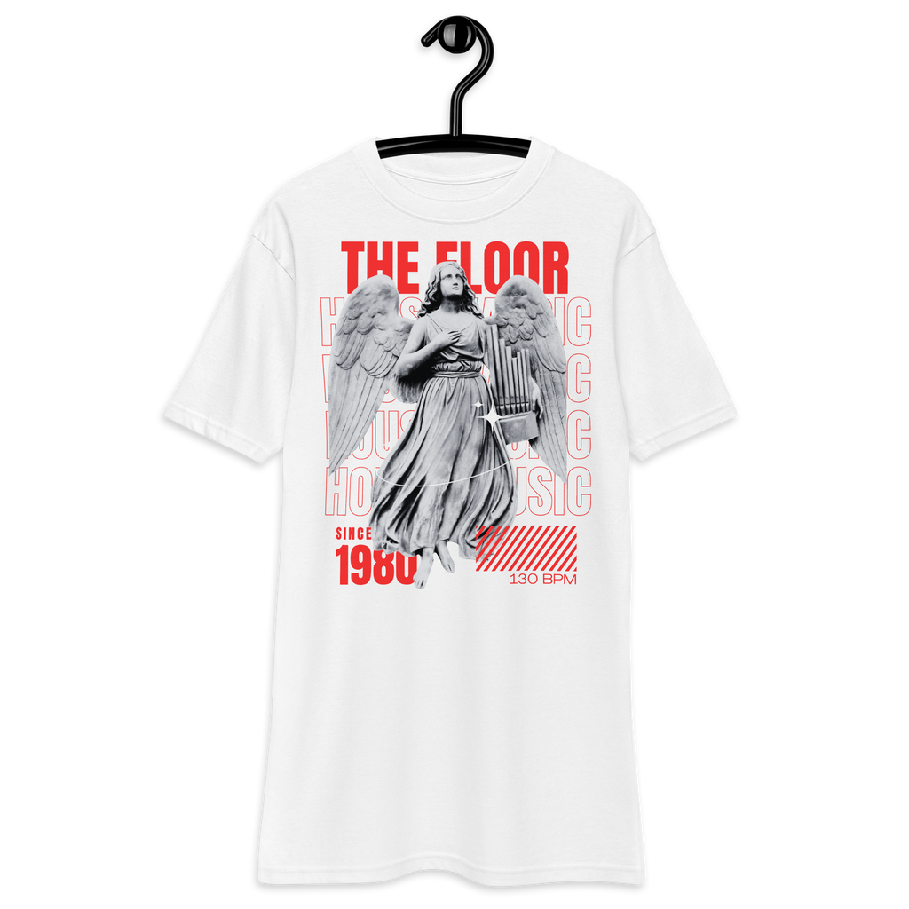 HOUSE MUSIC premium heavyweight tee WHITE