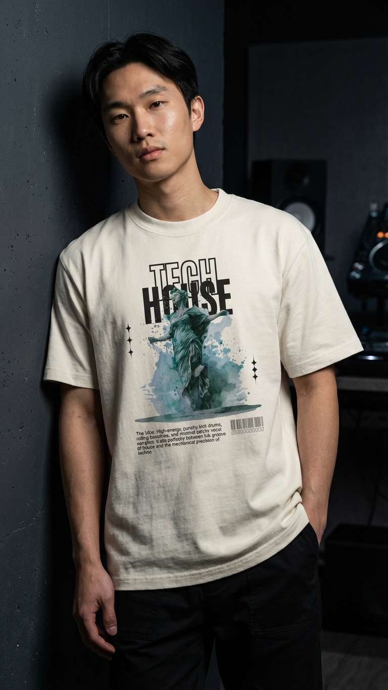 TECH HOUSE Oversized faded t-shirt